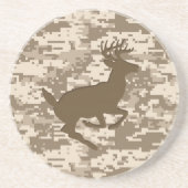 Desert Beige Digital Camouflage Deer Camo Pattern Zandsteen Onderzetter (Voorkant)