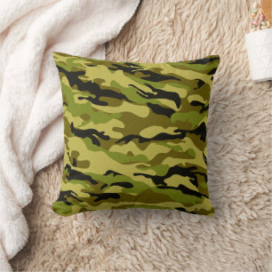 Desert Beige Groen Zwart Camo Sierkussen