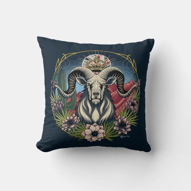 Desert Bighorn Nouveau Kussen (Voorkant)