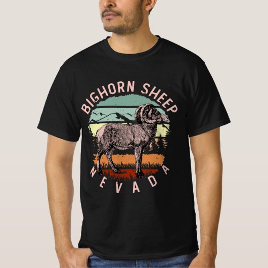 Desert Bighorn Sheep Soort Nevada Staat T-shirt (Voorkant)