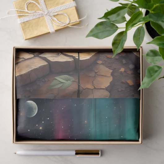 Desert Bloom Awakening – Surreal Rose Fantasy Tissuepapier (Geschenk)