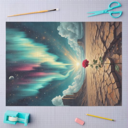 Desert Bloom Awakening – Surreal Rose Fantasy  Tissuepapier (Craft)