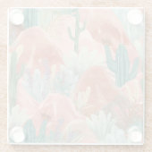 Desert Bloom Blush Canyon Watercolor Art Glazen Onderzetter (Achterkant)