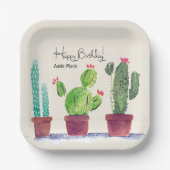 "Desert Bloom" Gepersonaliseerde Verjaardag Borden Papieren Bordje (Voorkant)