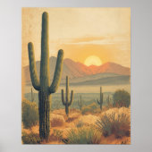 Desert Bloom – Oude Arizona Reisposter  Poster (Voorkant)