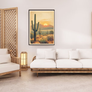 Desert Bloom – Oude Arizona Reisposter  Poster