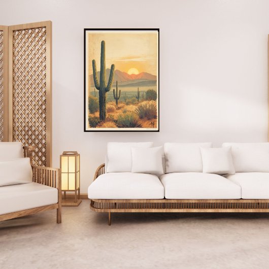 Desert Bloom – Oude Arizona Reisposter  Poster