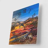 Desert Bloom, van Gary Poling Vierkante Klok (Hoek)