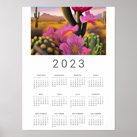 Desert Blooms Digital Art 2023 Agenda-Poster Poster (Voorkant)