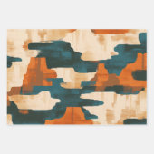 Desert Blue en Brown Abstract Western Inpakpapier Vel (Voorkant 3)