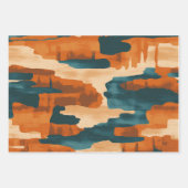 Desert Blue en Brown Abstract Western Inpakpapier Vel (Voorkant)