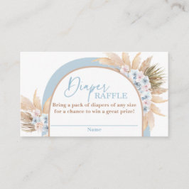 Desert Blue Pampas Grass Boy Diaper Raffle Kaart