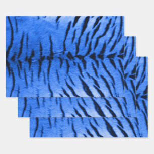 Desert Blue Tiger Skin Print Inpakpapier Vel
