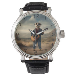 Desert Blues: A Meerkat's Denim Guitar Jam, Horloge