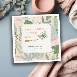 Desert Blush Retro Butterfly Garden Baby shower Servet