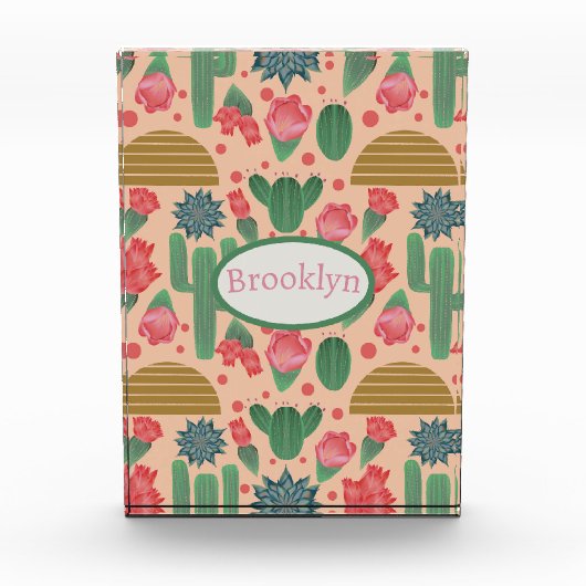 Desert Blush Roze Bloemen Kwekerij Decor-Baby Gi Fotoblokken (Voorkant)