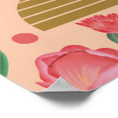 Desert Blush Roze Bloemen Kwekerij Decor-Baby Meis Poster (Hoek)