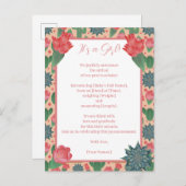 Desert Blush Roze Meisje Aankondigingskaart (Voorkant / Achterkant)