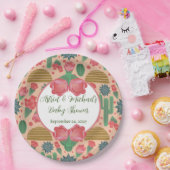 Desert Blush Roze Meisje Baby shower Papieren Bordje (Feest)