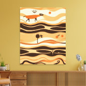 Desert Boho Abstract Canvas Afdruk (Insitu (Woonkamer))