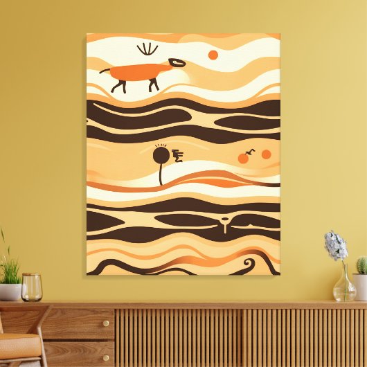 Desert Boho Abstract Canvas Afdruk (Insitu (Woonkamer))