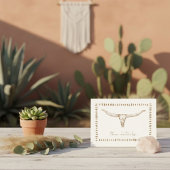 Desert Boho Cow Skull Wedding Details Informatiekaartje