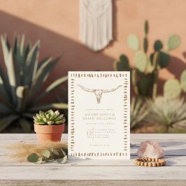 Desert Boho Cow Skull Wedding Kaart