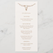 Desert Boho Cow Skull Wedding Menu Card (Voorkant)