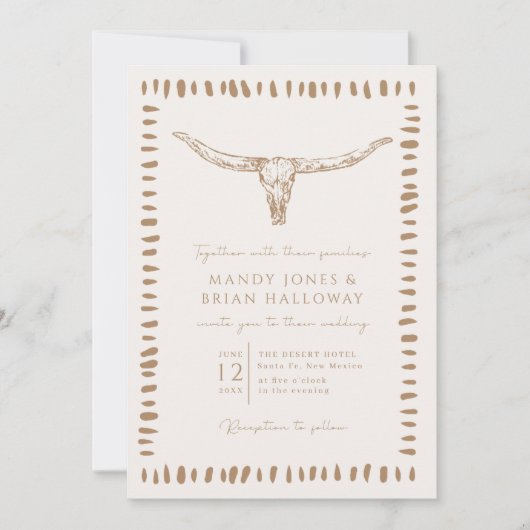 Desert Boho Cowboy Wedding Kaart (Voorkant)