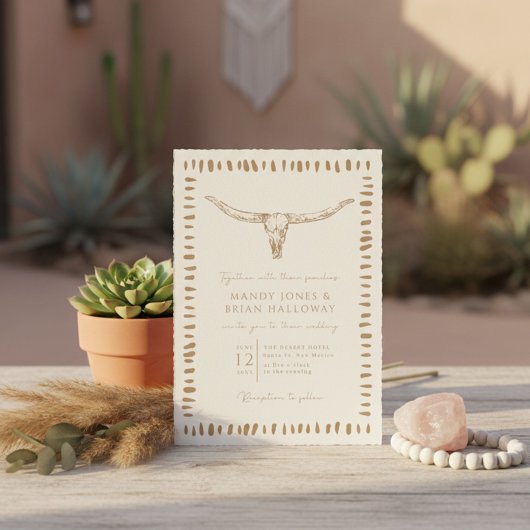 Desert Boho Cowboy Wedding Kaart