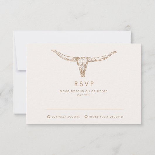 Desert Boho Cowboy Wedding RSVP Kaartje (Voorkant)