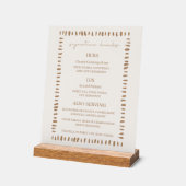 Desert Boho Cowboy Wedding Signature Drinks Bar Acryl Bord (Hoek)