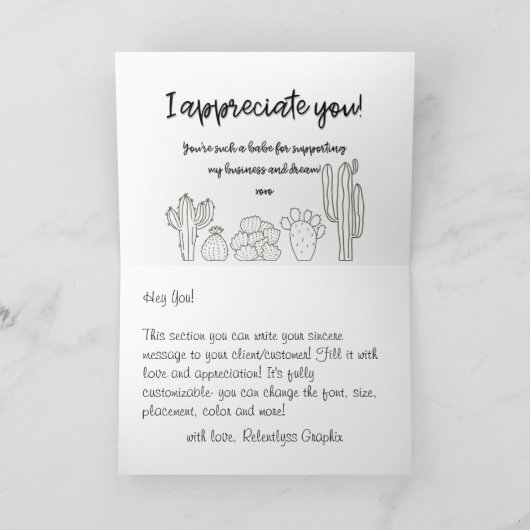 Desert | Boho | esthetisch | Cactus Bedankkaart (Binnen)