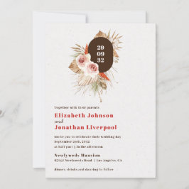 Desert boho floral Earth tones terracotta bruiloft Kaart