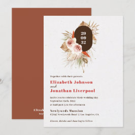 Desert boho floral Earth tones terracotta bruiloft Kaart
