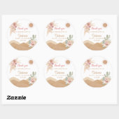 Desert Boho Girl Baby shower in het zuidwesten van Ronde Sticker (Vel)