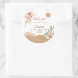 Desert Boho Girl Baby shower in het zuidwesten van Ronde Sticker