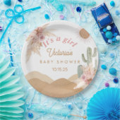 Desert Boho Girl Baby Shower Southwestern Arizona Papieren Bordje (Feest)