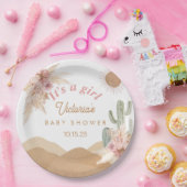 Desert Boho Girl Baby Shower Southwestern Arizona Papieren Bordje (Feest)