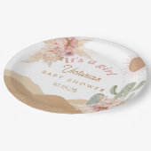 Desert Boho Girl Baby Shower Southwestern Arizona Papieren Bordje (Gekanteld)