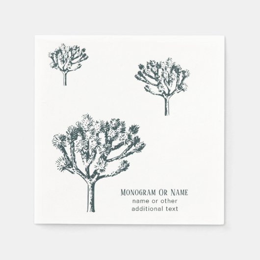 Desert Boho Joshua Tree Persoonlijke familienaam Servet (Voorkant)