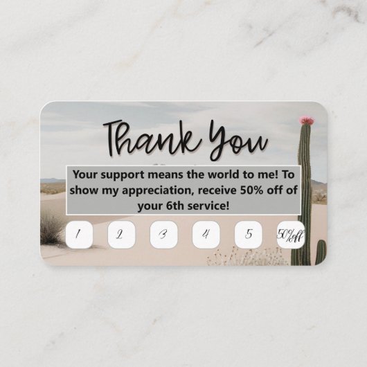 Desert | Boho | Kaart van esthetische loyaliteit Visitekaartje (Achterkant)