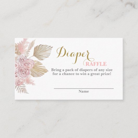 Desert Boho Luier Raffle Behuizing Kaart (Voorkant)