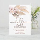 Desert Boho Pampas Grass Baby shower Kaart (Staand voorkant)