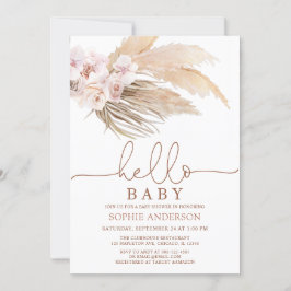 Desert Boho Pampas Grass Baby shower Kaart