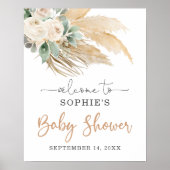 Desert Boho Pampas Grass Baby shower Welkomstteken Poster (Voorkant)