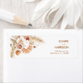 Desert Boho Pampas Grass Terracotta Return Address Etiket (Insitu)