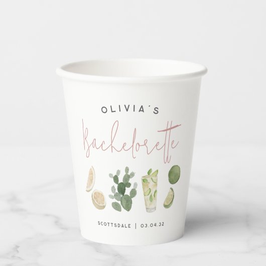 Desert Boho Persoonlijke Bachelorette Party Papieren Bekers (Voorkant)