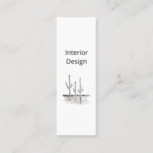 Desert Botanical Cactus QR-code Modern Minimalist Mini Visitekaartje (Voorkant)