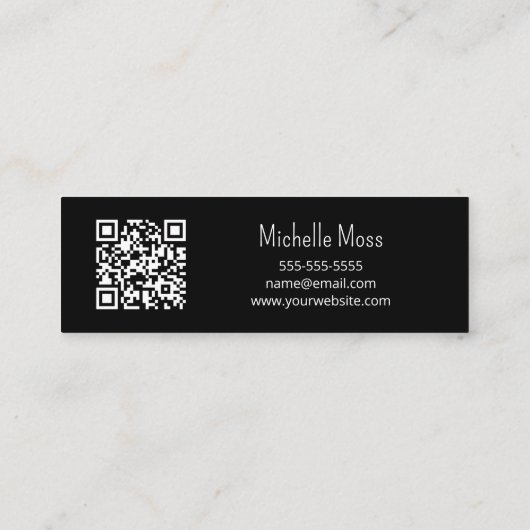 Desert Botanical Cactus QR-code Modern Minimalist Mini Visitekaartje (Achterkant)